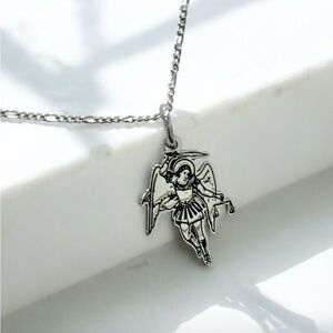 Silver Angel Pendant Necklace